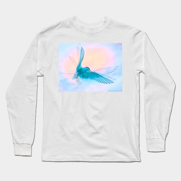 Ethereal Arctic Tern Long Sleeve T-Shirt by Tarrby